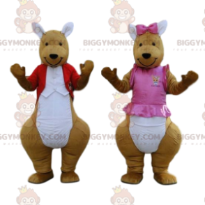 Duo de mascottes BIGGYMONKEY™ kangourou. Costumes couple