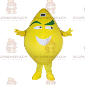 BIGGYMONKEY™ maskotdräkt jättegul citronförklädnad. Leende