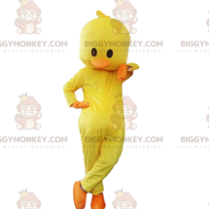 Costume de mascotte BIGGYMONKEY™ poussin jaune. Déguisement de