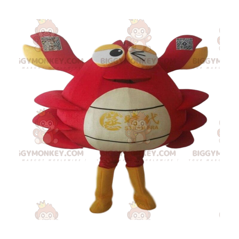 BIGGYMONKEY™ Red, White & Yellow Crab Mascot Costume. cake