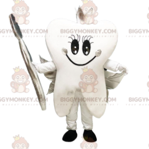 BIGGYMONKEY™ costume mascotte dente bianco. Costume dente