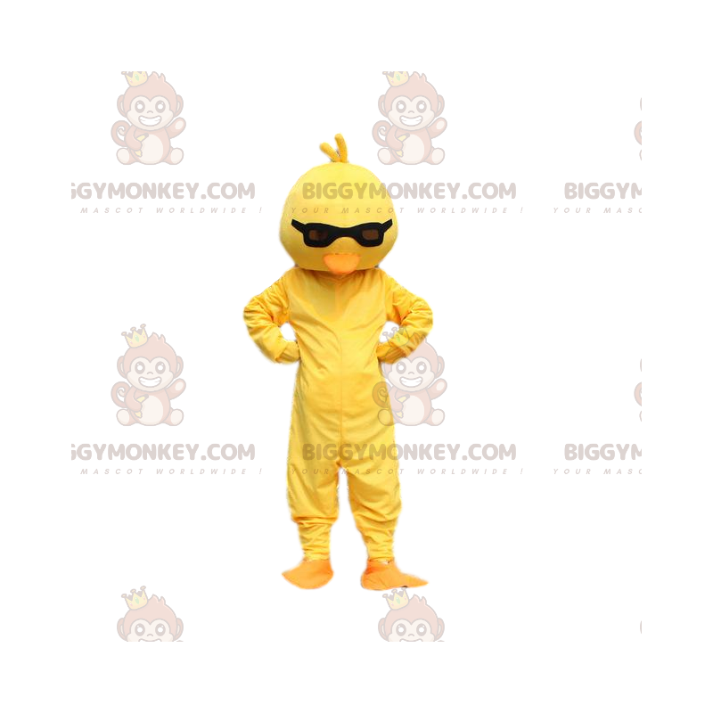 Costume de mascotte BIGGYMONKEY™ canari avec des lunettes