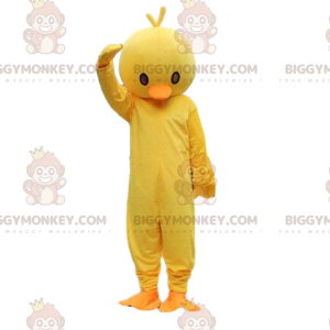 Keltainen ja oranssi Chick BIGGYMONKEY™ maskottiasu. kanarian