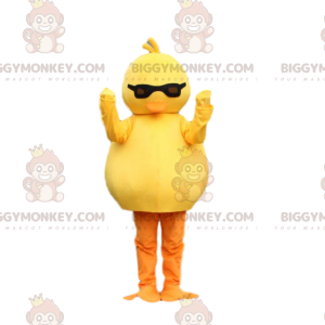 BIGGYMONKEY™ kanariefugle maskotkostume med briller. kylling