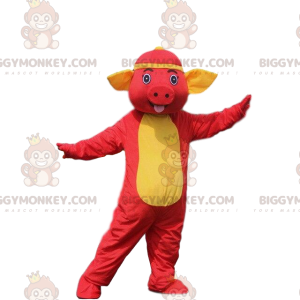Red Pig BIGGYMONKEY™ Mascot Costume. Pig costume. pig costume –