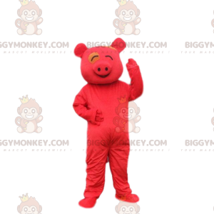 Costume cochon rouge, Costume de mascotte BIGGYMONKEY™ cochon