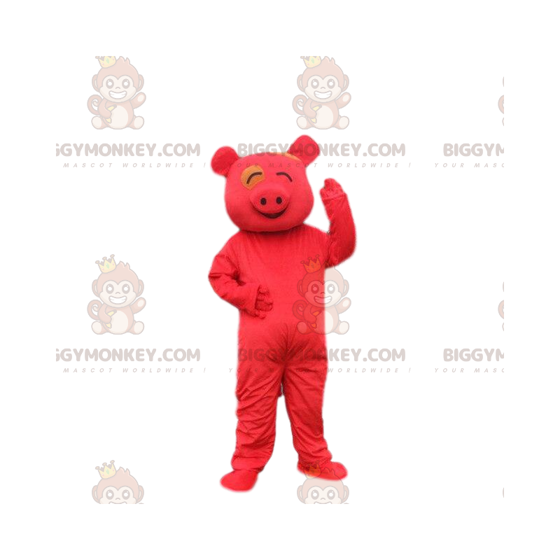 Costume cochon rouge, Costume de mascotte BIGGYMONKEY™ cochon