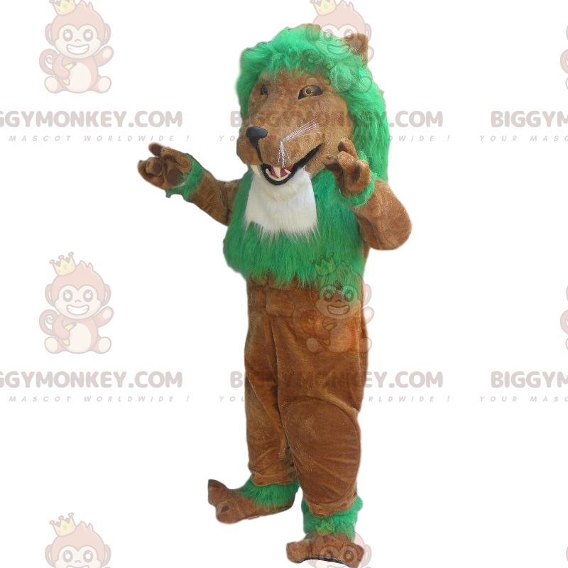 Brown lion BIGGYMONKEY™ mascot costume, lion costume, lion