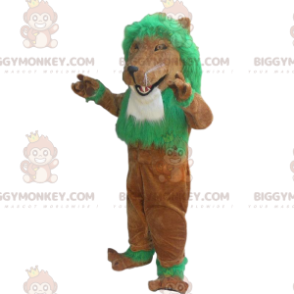 Traje de mascote de leão marrom BIGGYMONKEY™, fantasia de leão