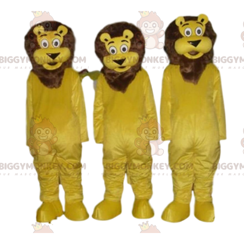 3 leeuwen BIGGYMONKEY's mascotte, kattenkostuum, junglekostuum