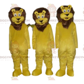 3 leoni BIGGYMONKEY™s mascotte, costume felino, costume della