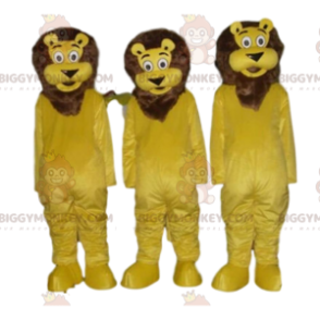 Mascota de 3 leones BIGGYMONKEY™s, disfraz de felino, disfraz