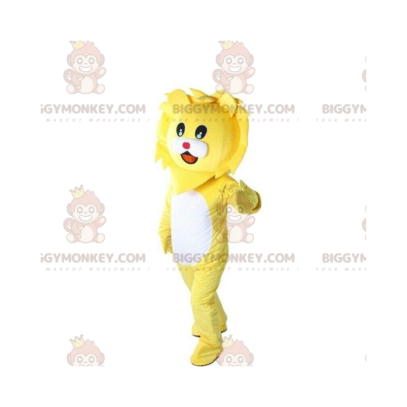 BIGGYMONKEY™ traje de mascota de león amarillo, traje de león