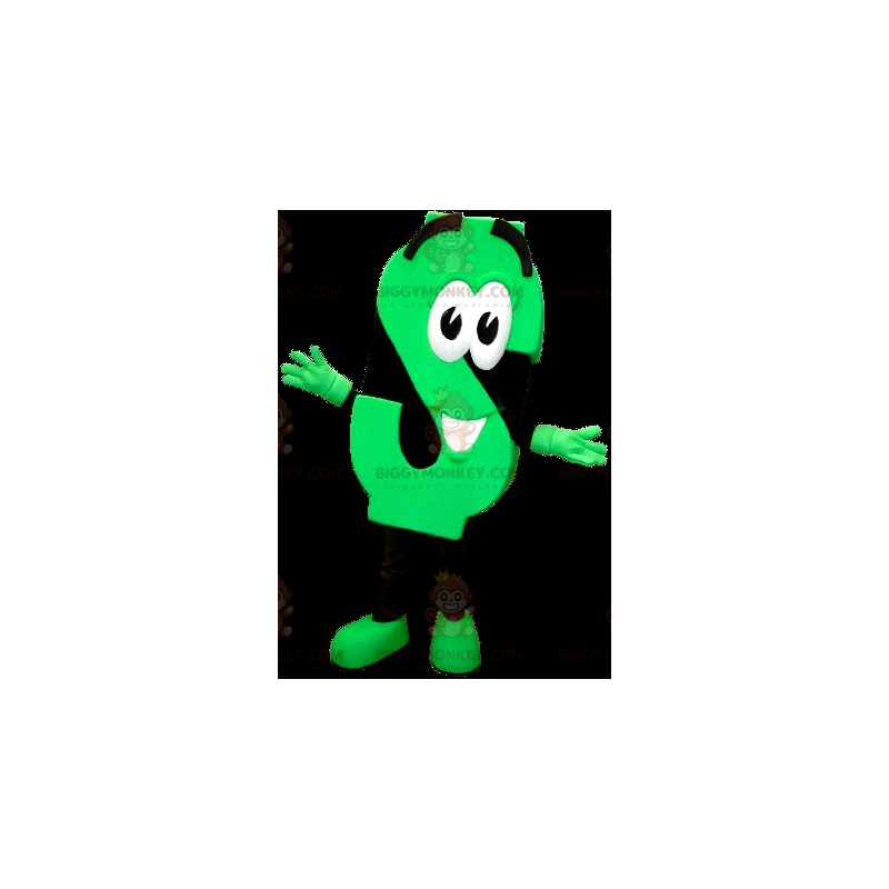 Neon Green and Black Letter S BIGGYMONKEY™ Mascot Costume –