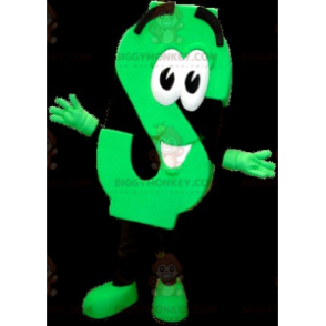 Neon Green and Black Letter S BIGGYMONKEY™ Mascot Costume -