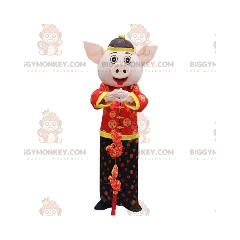 Maskotka świnia Azji BIGGYMONKEY™, kostium azjatycki