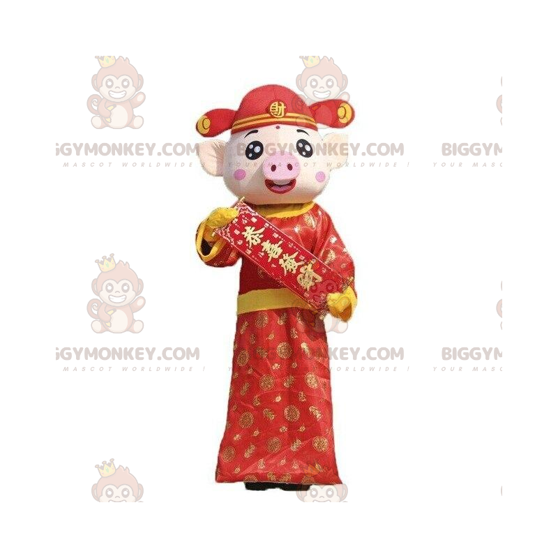 Kostým maskota s čínským znakem BIGGYMONKEY™, kostým prasete