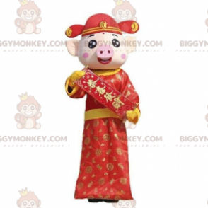 BIGGYMONKEY™ traje de mascota de signo chino, traje de cerdo