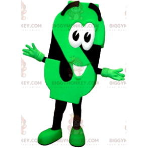 Neon Green and Black Letter S BIGGYMONKEY™ Mascot Costume –