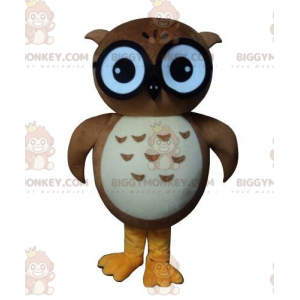 BIGGYMONKEY™ mascot costume of owl, owl, brown owl costume –