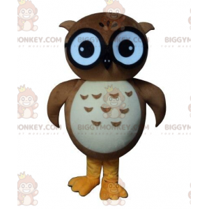 BIGGYMONKEY™ maskot kostume af ugle, ugle, brun ugle kostume -