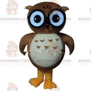 BIGGYMONKEY™ maskot kostume af ugle, ugle, brun ugle kostume -