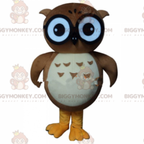 BIGGYMONKEY™ mascottekostuum van uil, uil, bruin uilkostuum -