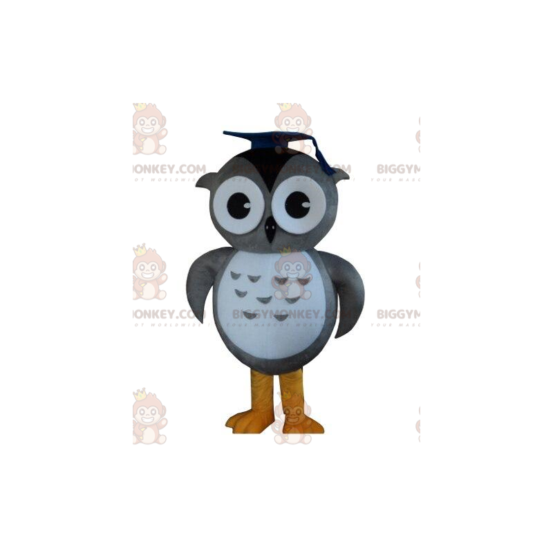 Fato de mascote Big Grey Owl BIGGYMONKEY™, Fato de Coruja