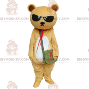 Beige og hvid bamse BIGGYMONKEY™ maskot kostume, bamse kostume