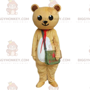 Beige and white teddy bear costume, teddy bear costume -