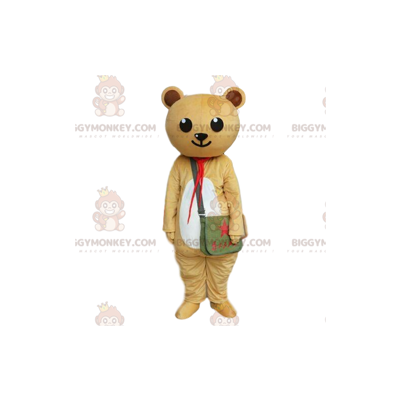 Beige und weißes Teddybärkostüm, Teddybärkostüm -