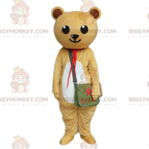 Beige und weißes Teddybärkostüm, Teddybärkostüm -