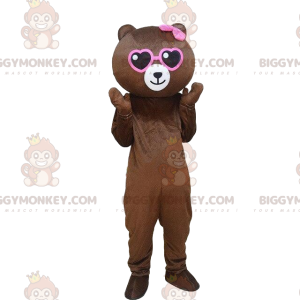 Teddybeer BIGGYMONKEY™ mascottekostuum, roze beerkostuum