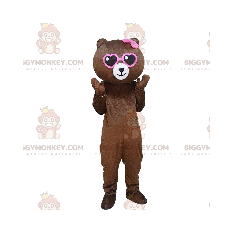 Teddy bear BIGGYMONKEY™ mascot costume, pink bear costume, bear