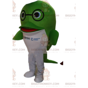 Dolphin BIGGYMONKEY™ mascot costume, fish costume, green