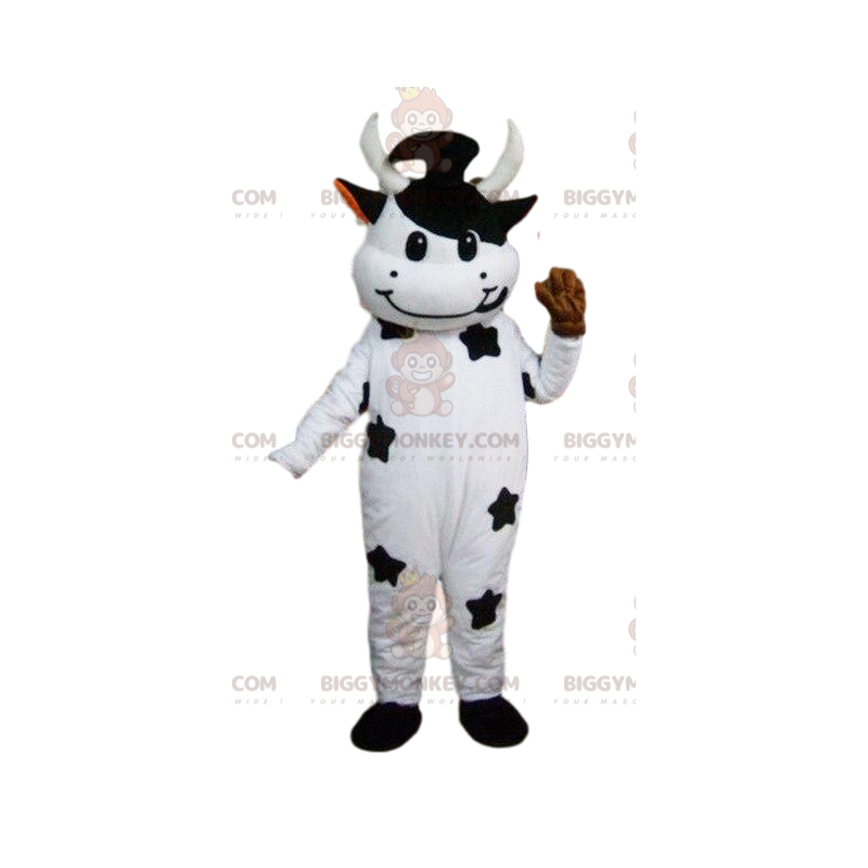 Στολή μασκότ Cow BIGGYMONKEY™, στολή αγελάδας, φανταχτερό