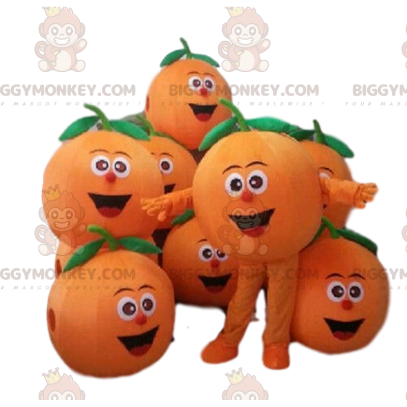 Pomarańczowy kostium maskotki BIGGYMONKEY™, kostium owocu
