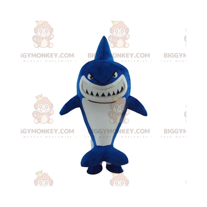 Costume da mascotte BIGGYMONKEY™ squalo blu, costume da squalo