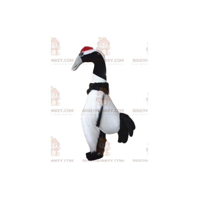 Costume de mascotte BIGGYMONKEY™ de grand oiseau noir et blanc