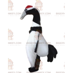 Schwarz-weißer großer Vogel BIGGYMONKEY™ Maskottchen-Kostüm