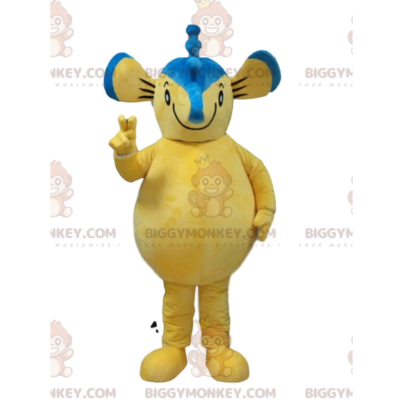 BIGGYMONKEY™ seahorse mascot costume, mouse costume, yellow