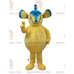 BIGGYMONKEY™ seahorse mascot costume, mouse costume, yellow
