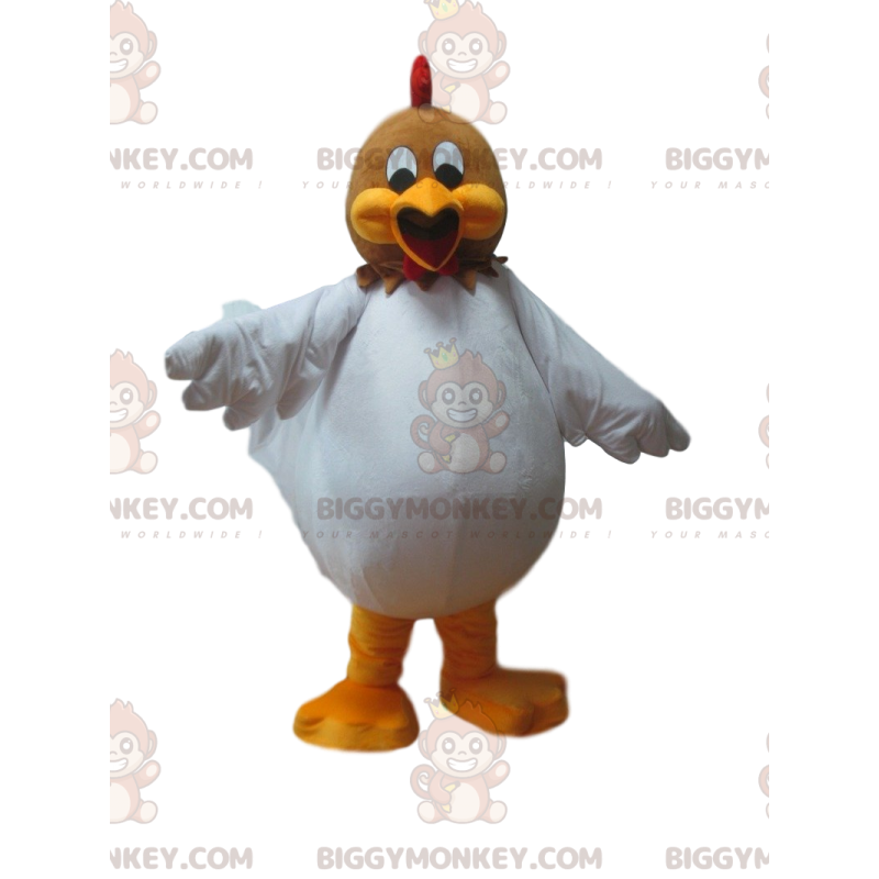 Costume de mascotte BIGGYMONKEY™ de poule rigolote, costume de