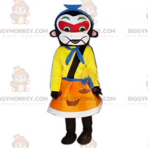 BIGGYMONKEY™ colorido disfraz de mascota samurái, disfraz de