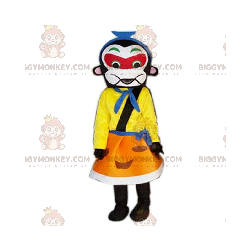 BIGGYMONKEY™ buntes Samurai-Maskottchen-Kostüm, Asia-Kostüm