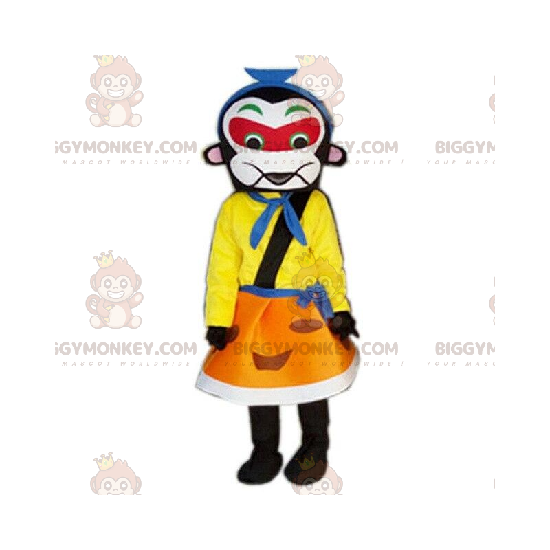 BIGGYMONKEY™ colorido disfraz de mascota samurái, disfraz de