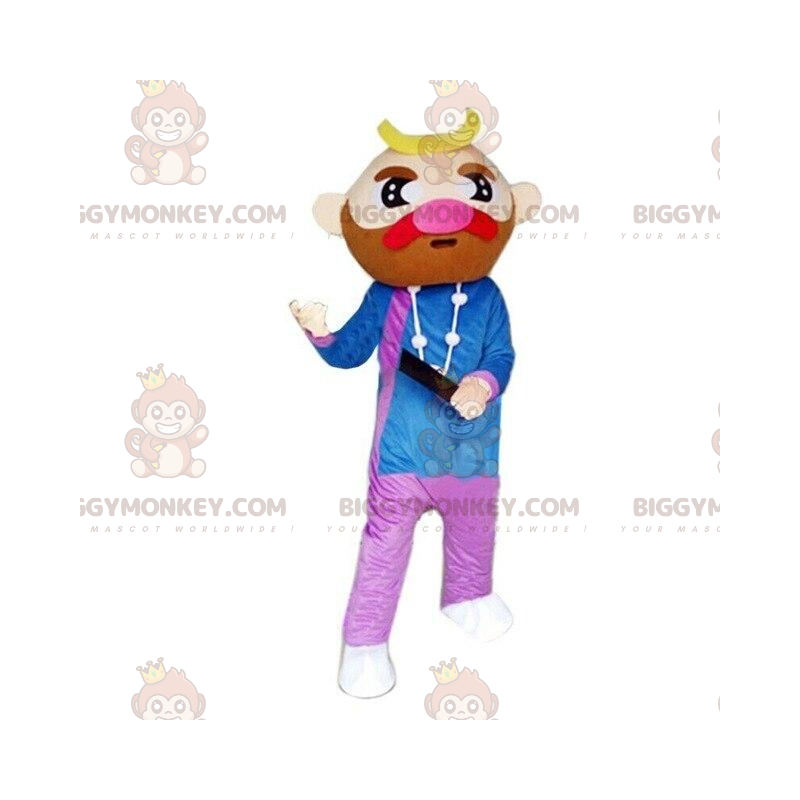 BIGGYMONKEY™ costume mascotte uomo baffuto, costume barbuto