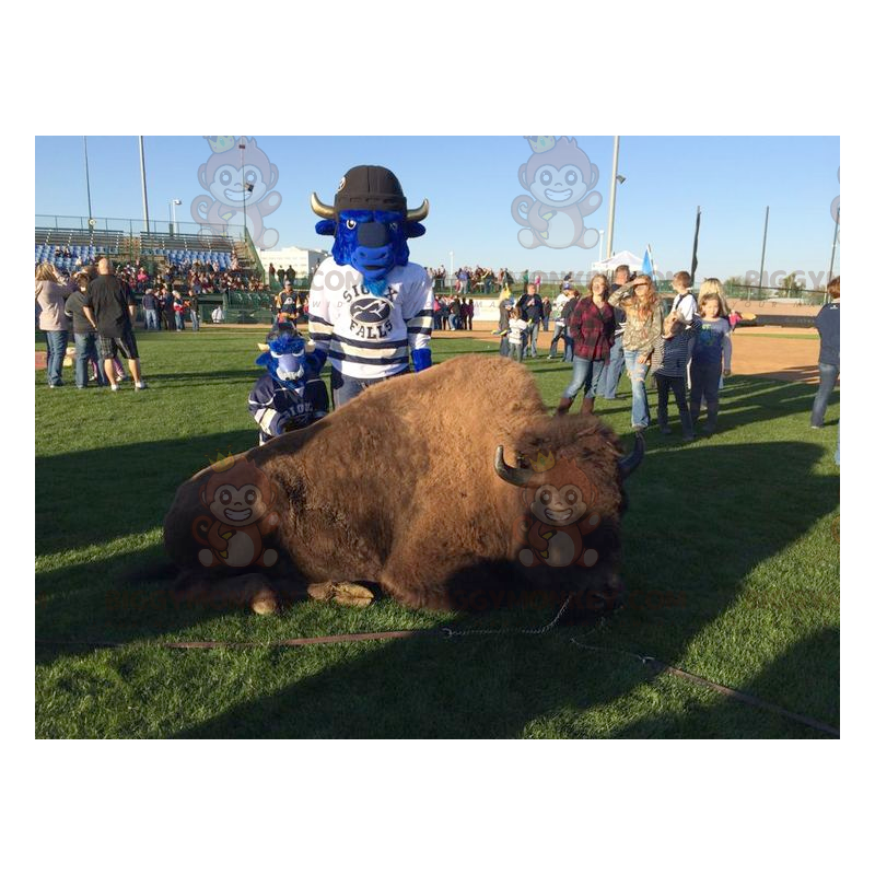 Fantastico costume da mascotte BIGGYMONKEY™ di Buffalo blu -