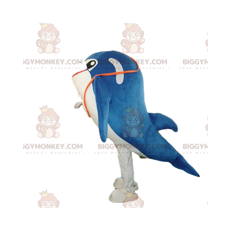 Dolphin BIGGYMONKEY™ mascot costume, fish costume, whale fancy