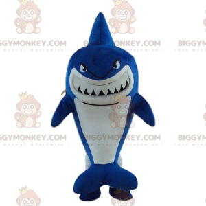 Blauwe haai BIGGYMONKEY™ mascottekostuum, haaienkostuum